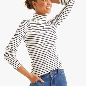 Boden Black and White Striped Top